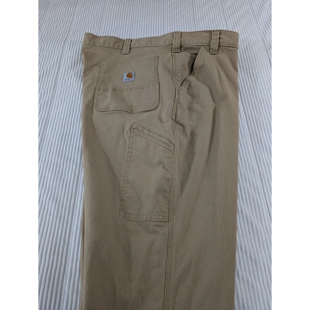 Carhartt Rigby Canvas Dungaree Pants Mens 42x32 Tan Relaxed Workwear
